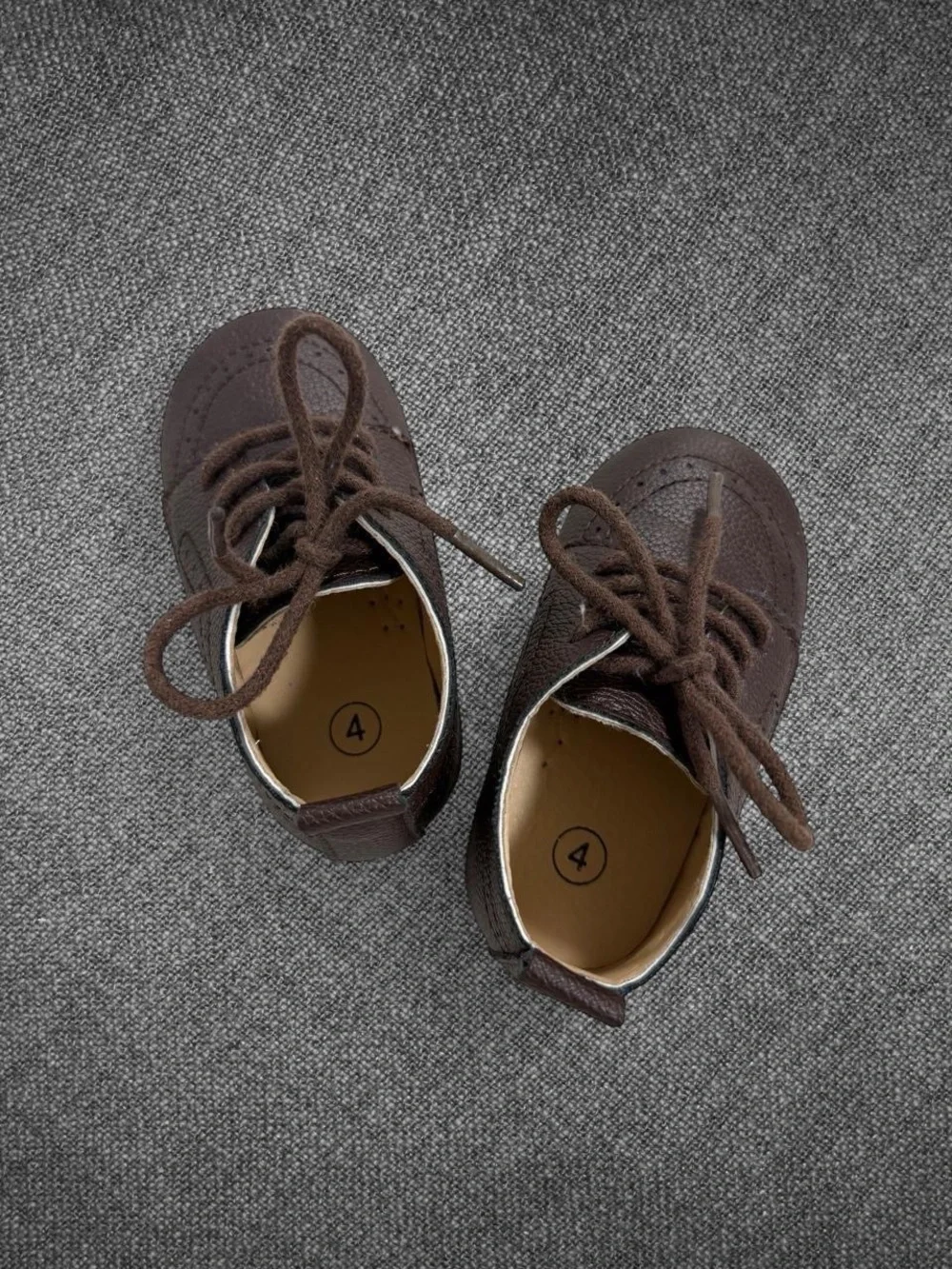 Toddler Brown Lace-Up Dress Boots Size 4 Classic Formal Shoes